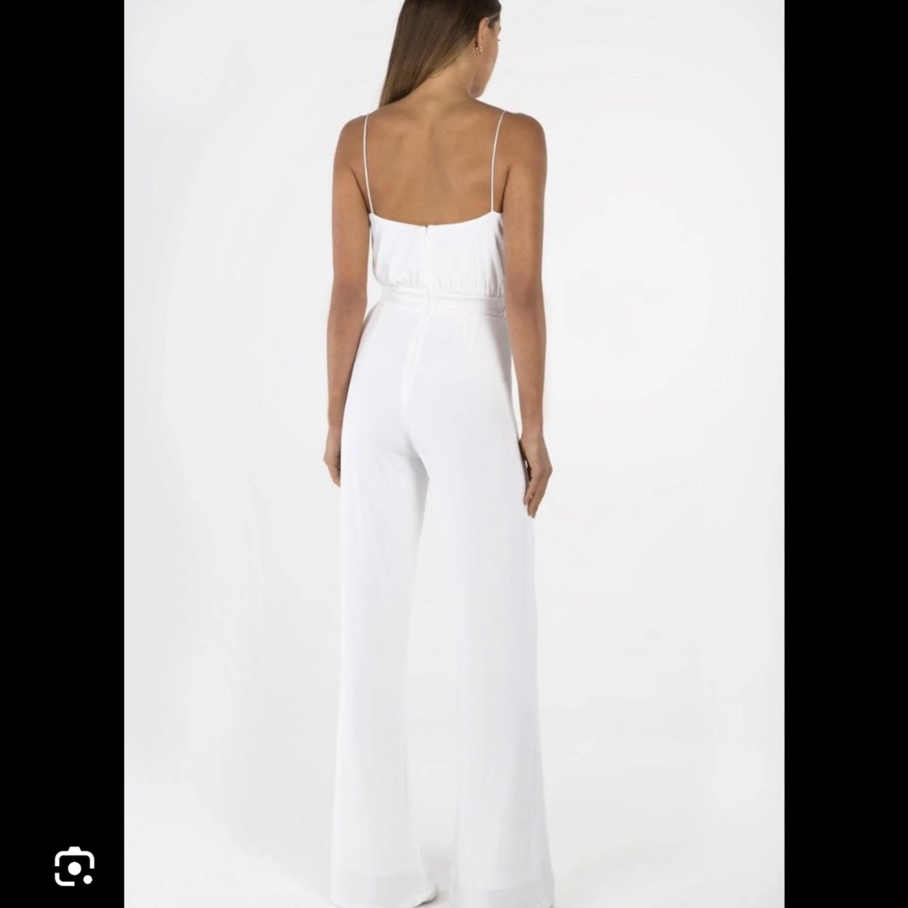 Misha Moyra Pantsuit Cowl Neck Jumpsuit Ivory Size 8 - Picture 2 of 13